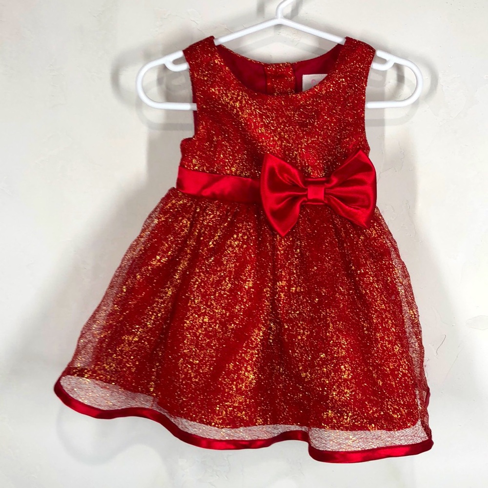 Youngland Baby red and gold dress size 12 months